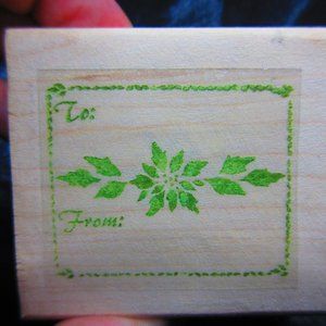 To & From Floral Rubber Wood Mounted Stamp 2.25" X 2.5"
